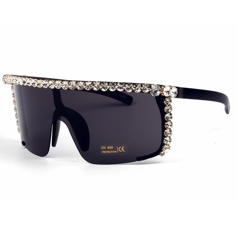 

women sunglasses oversized sunglasses rhinestone Semi-Rimless men glasses steampunk sun glasses for women Goggle UV400