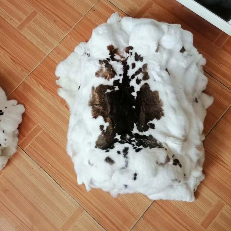 

MS.Softex Natural Rex Skin Genuine Fur Garment Material Car Armrest Box Cover Natural Rex Fur Pelt Material, Beige