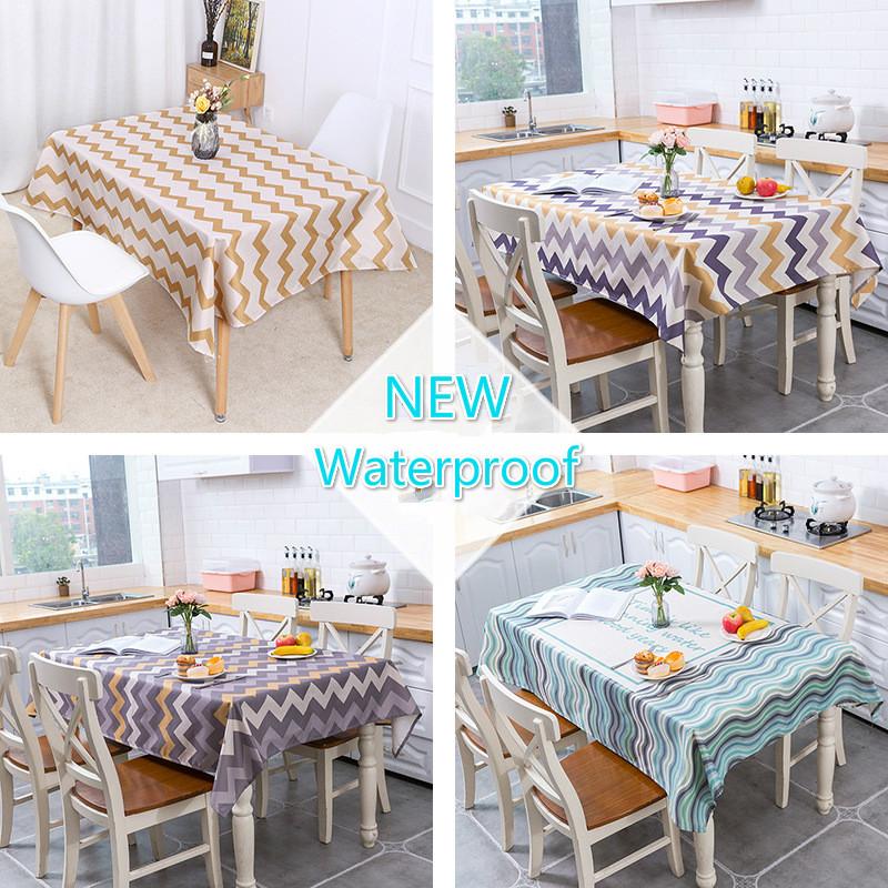 

geometric wavy Nordic tablecloths household waterproof cotton linen table linen table cloth ins wind tablecloths manteles