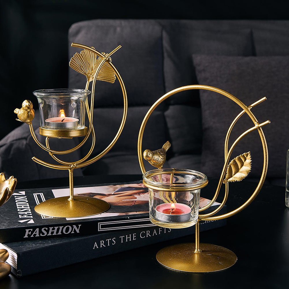 

Golden Decoration Candle Holders Wedding Candlestick Candelabra Living Room Romantic Dining Table Home Decoration Candle Holder 201202