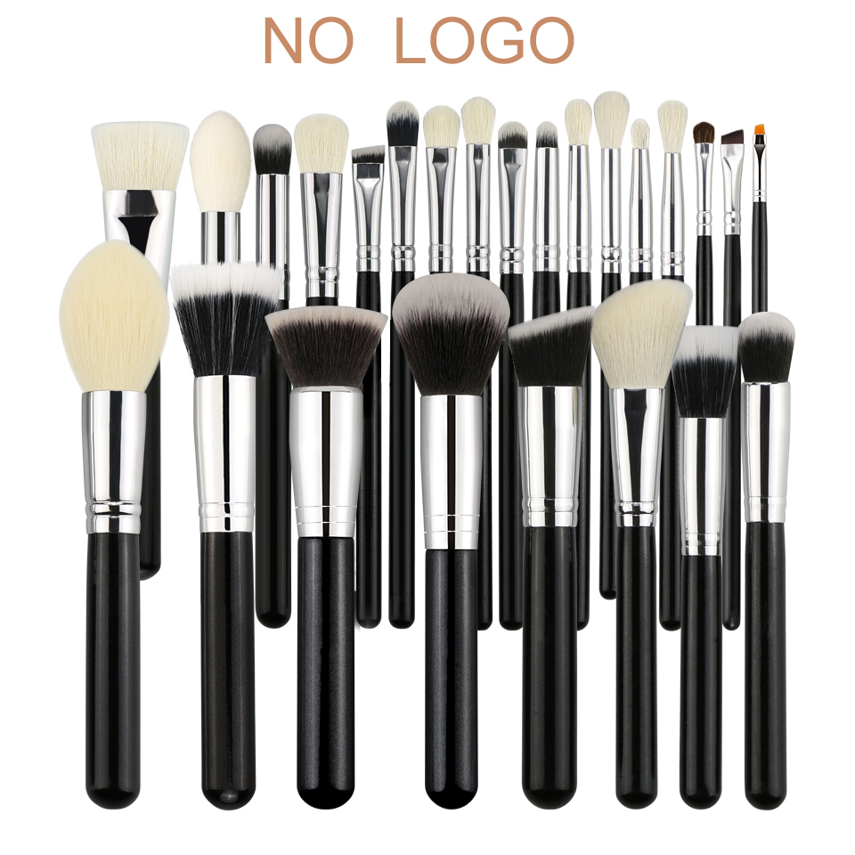 

BEILI Black Professional NO Goat hair brush Powder Foundation Contour Concealer Eyes Blending 25 pcs Makeup Brush set 201008