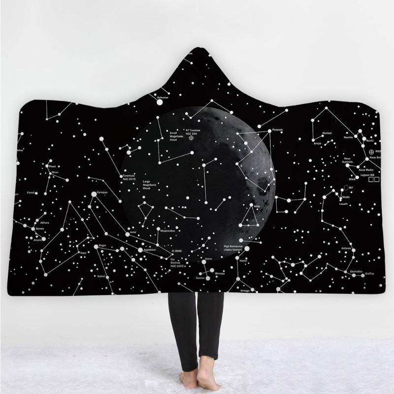 

Starry sky constellation blanket keep Warm soft comfortable design blanket American simple style black background1