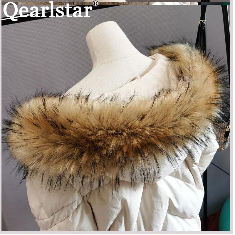 

2020 100% Real Raccoon Fur Collar For Kids Parkas Coats 50cm Natural fur Girl Boy Winter Jackets Scarves Long Warm Genuine Zxx55