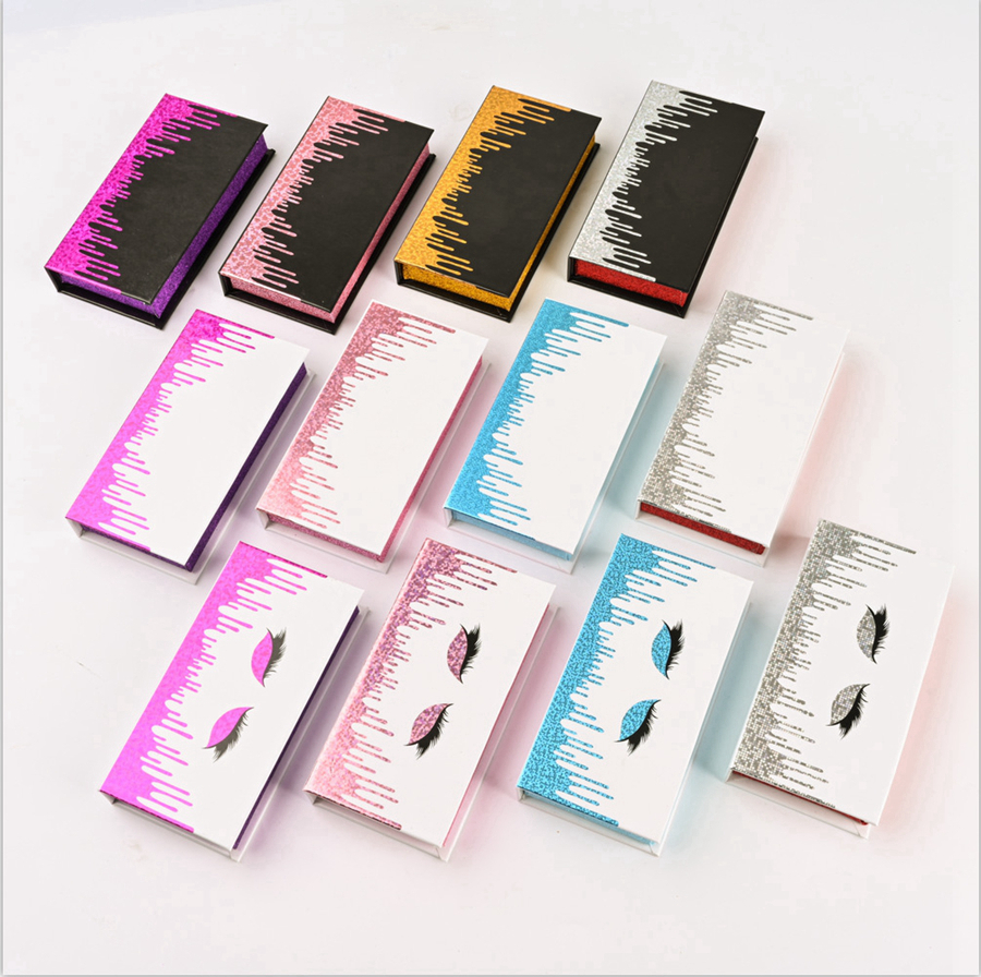 

3D Mink Eyelash Package Boxes Rectangle False Eyelashes Packaging Empty Eyelash Box Case Creative Glitter Lashes Box Packaging