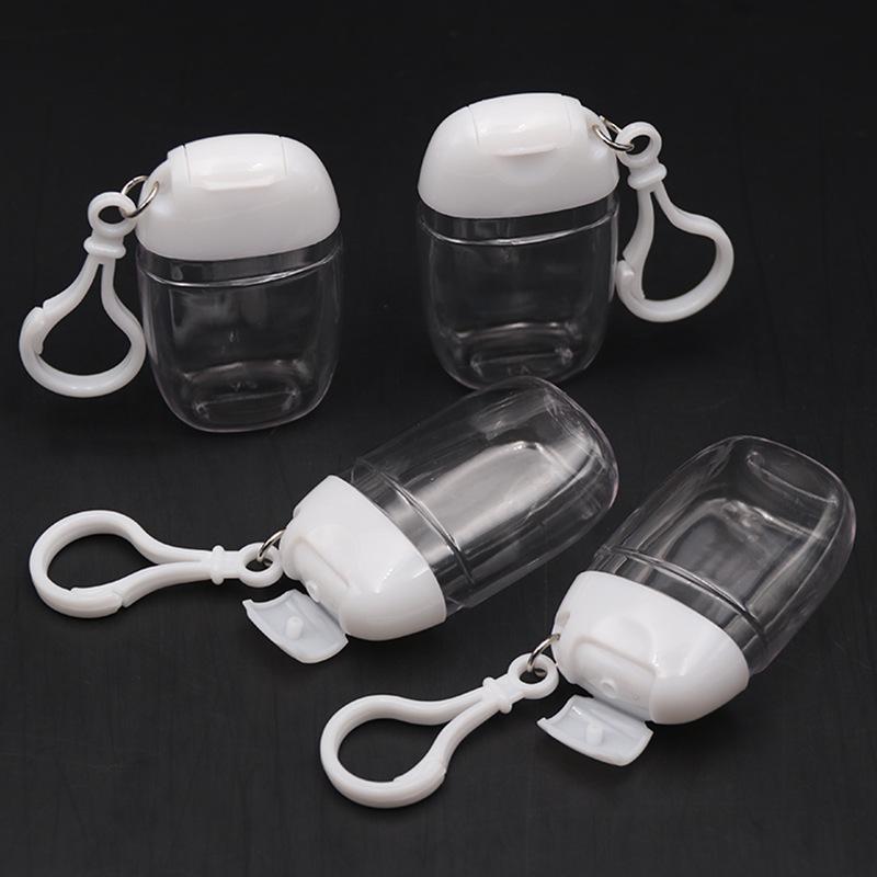 

10Pcs 30ml Portable Empty Plastic Refillable Bottle With Key Ring Travel Transparent Plastic Small Hand Sanitizer Bottle
