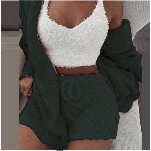 

3Pcs Set Pajamas Women Warm Sleepwear