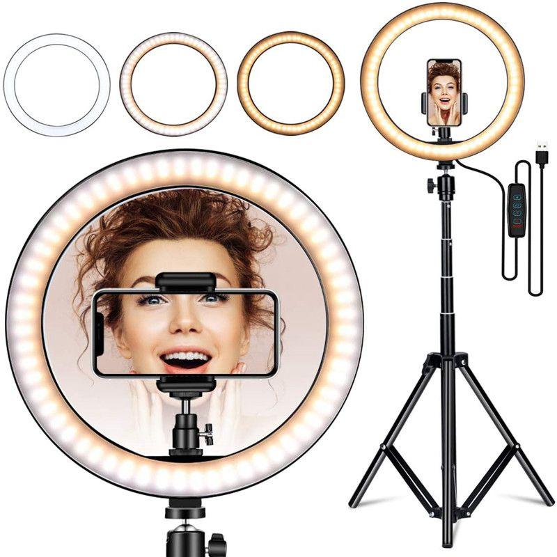 

12.6 Inch Selfie LED Ring Light with Adjustable Tripod Fill Light for Live Video Makeup Photography Lighting YouTube Fill Lamp