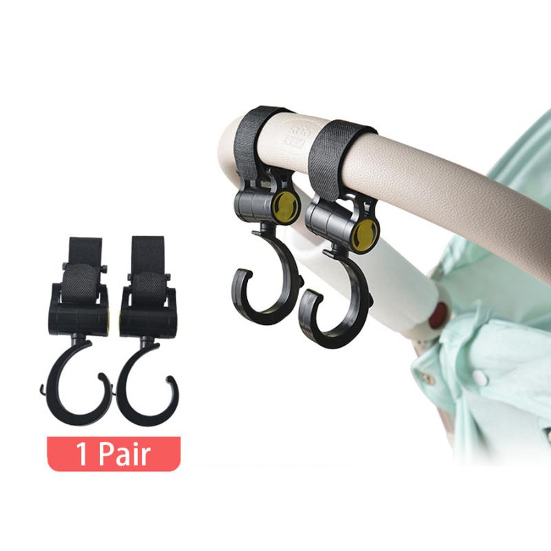 

1 Pair Baby Stroller Hooks Baby Cart Bag Hanger Stroller Hooks Pram Rotate 360 Degree Cart Hook Accessories Wholesale New
