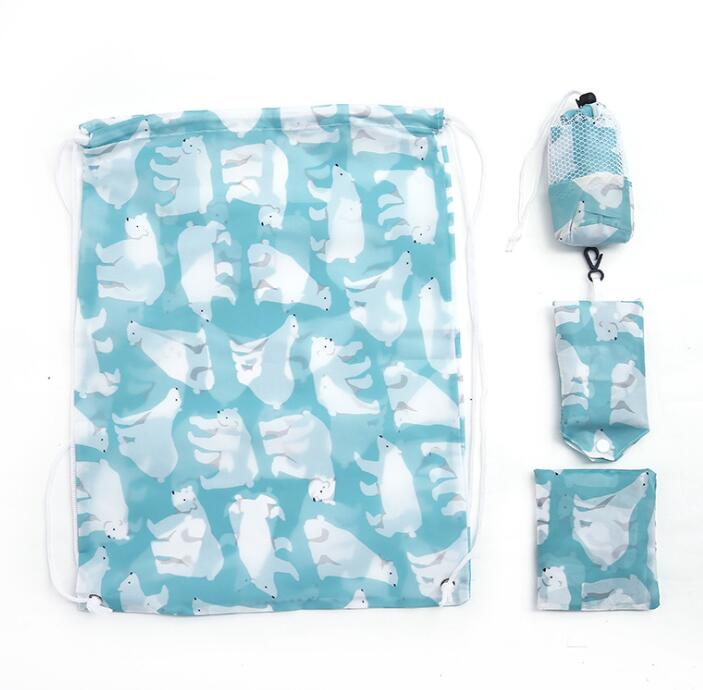 

190T Polyester Waterproof Extra Large Foldable Shopping Bags Reusable Eco Friendly Printed Gift Bag 4pc Set