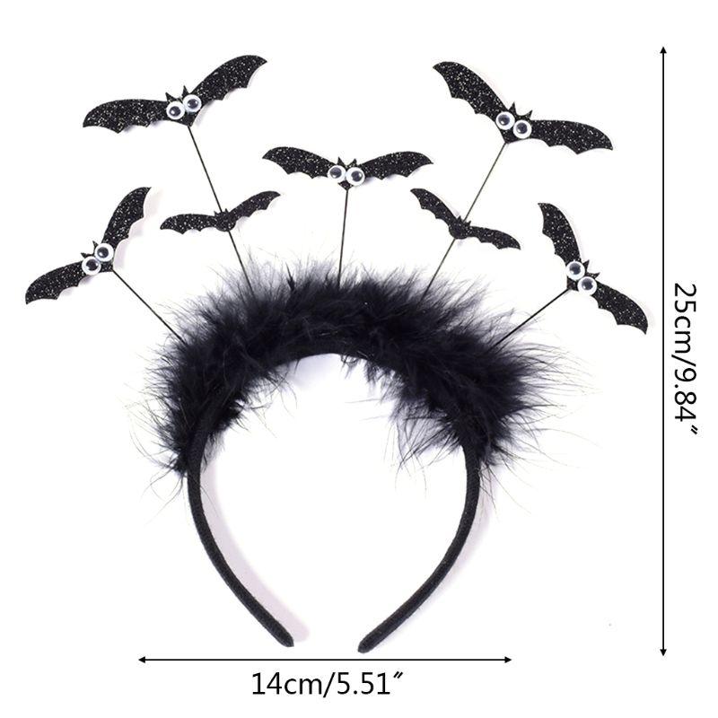 

5pcs Halloween Glitter Bat Hair Hoop Headband Headdress for Women Girl Cosplay