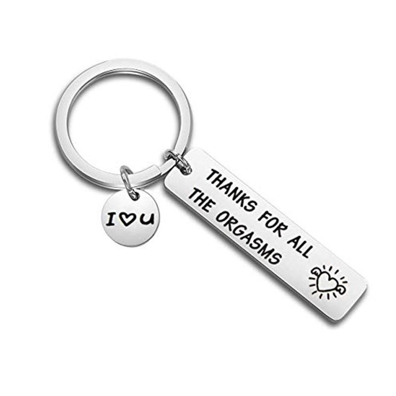 

Custom Keyring Engraved Thank for All The Orgasms I Love You 3000 Keychain Stainless Steel Couple llaveros Jewelry friends Gifts, Silver