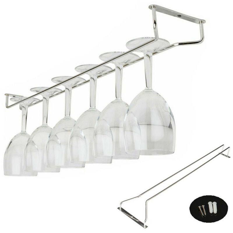 

27/35/55cm Wine Glass Hanger Rack Stemware Home Bar Pub Holder Stainless Steel