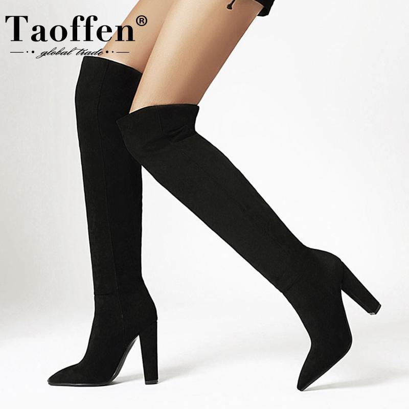 

Taoffen Size 34-43 Women Knee Boots Sexy High Heel Winter Shoes Woman Pointed Toe Fashion Long Boot Office Lady Party Footwear1, Multi