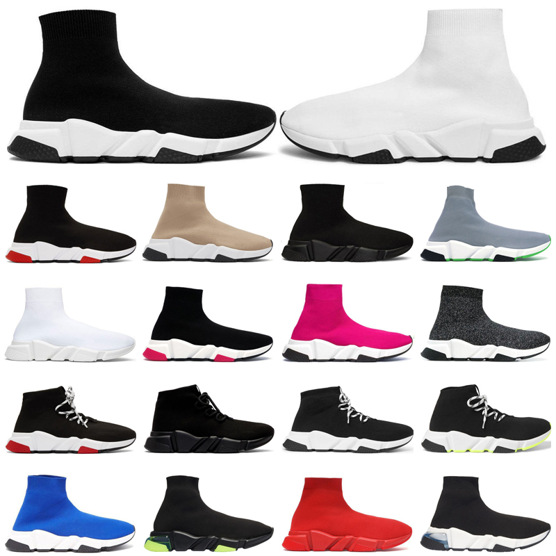 

Mens sock shoes Platform womens Sneakers speed trainer Triple Black White Blue Beige Classic with Lace jogging walking outdoor size 36-45, 12 36-40