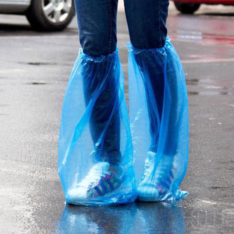 

Outdoor Disposable Shoe Covers Disposable PE Thick Rainy Day Carpet Cleaning Shoe Cover Blue Waterproof Covers1