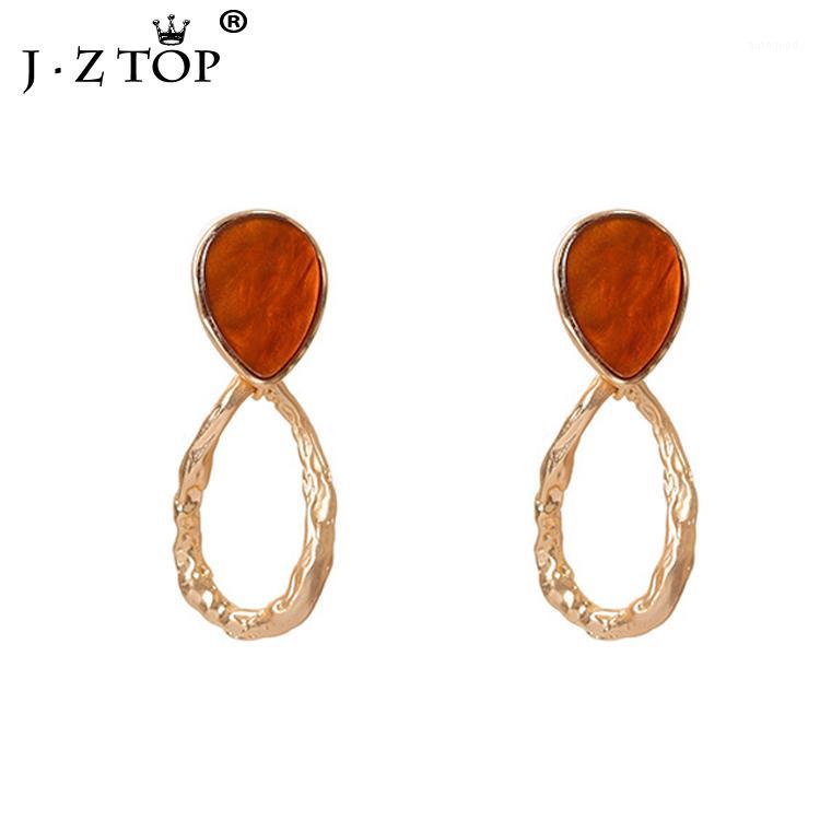 

Dangle & Chandelier Jztop Brand Ladies Vintage Red Water Drop Earrings For Women Irregular Metal Simple Round Oval Earring Jewellery1