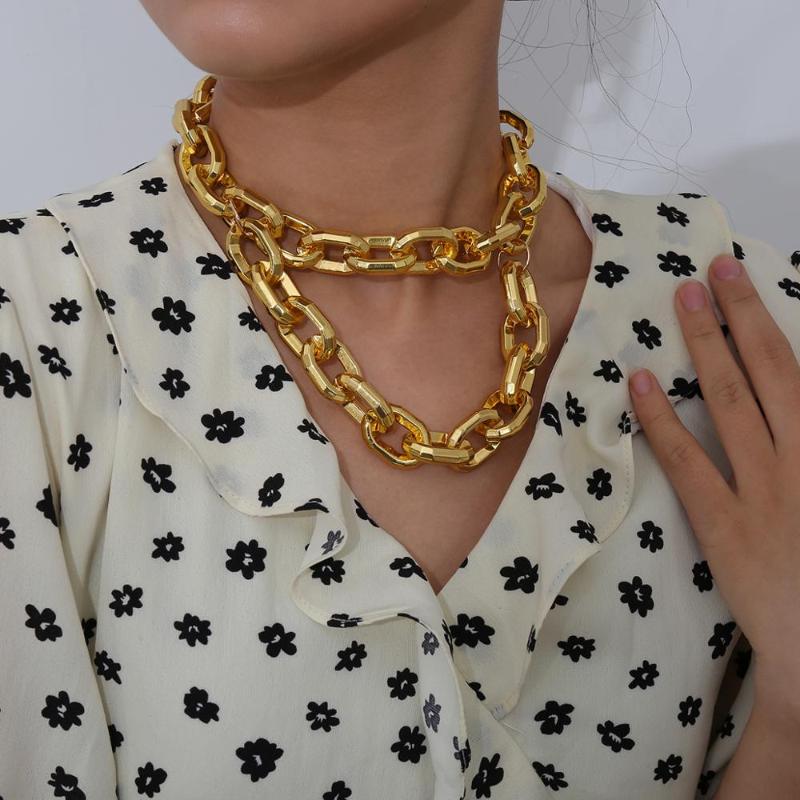 

Punk Cuban Pendant Necklacee Statement Iron Thick Chain Big Chunky Necklace Ladies Neck Hip Hop Jewelry Accessories