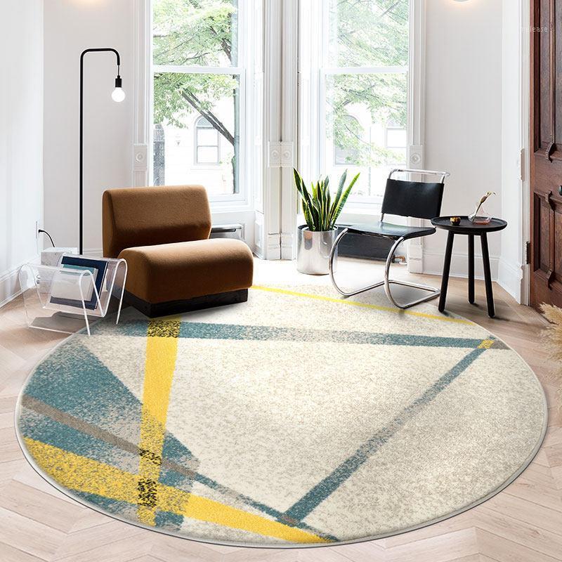 

Nordic Round Carpet Living Room Modern Bedroom Carpet Computer Chair Round Rug Sofa Coffee Table Floor Mat Cloakroom Area Rugs1, 01