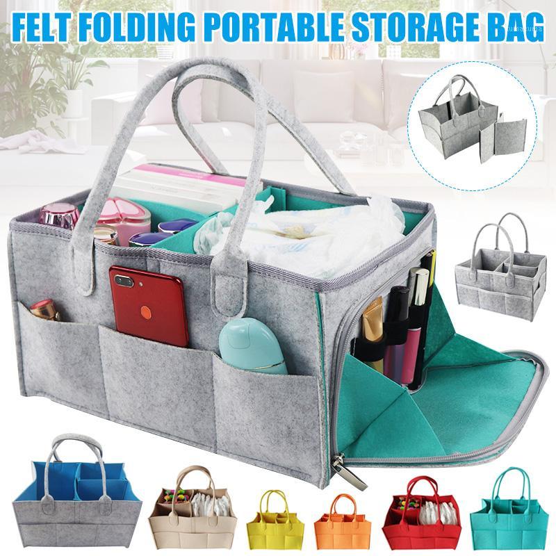 

Protable Foldable Felt Diaper Bag Kids Baby Clothes Toys Diaper Storage Organizer Mummy Pouch Tote Nursery Bag YE-Hot1