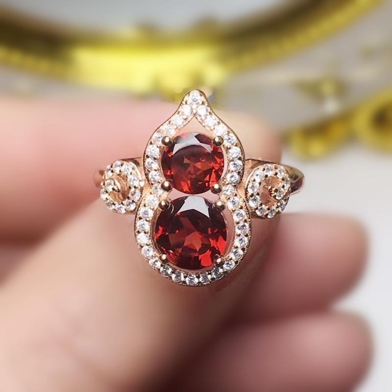 

Cluster Rings Natural Real Red Garnet Cucurbit Ring Per Jewelry 1ct*1pc 0.6ct*1pc Gems 925 Sterling Silver Fine T207114, Golden;silver