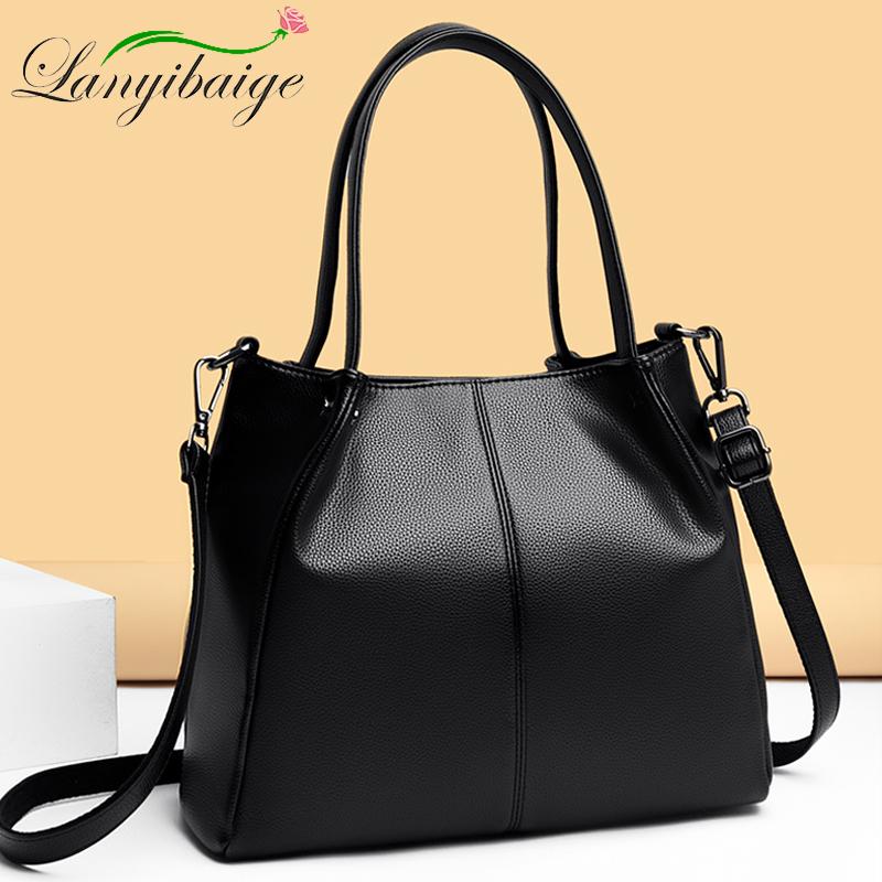 

2021 New High Quality Women's Shoulder Bag Luxury Women's Large Capacity Handbag Fashion Leather Messenger Bag, Black