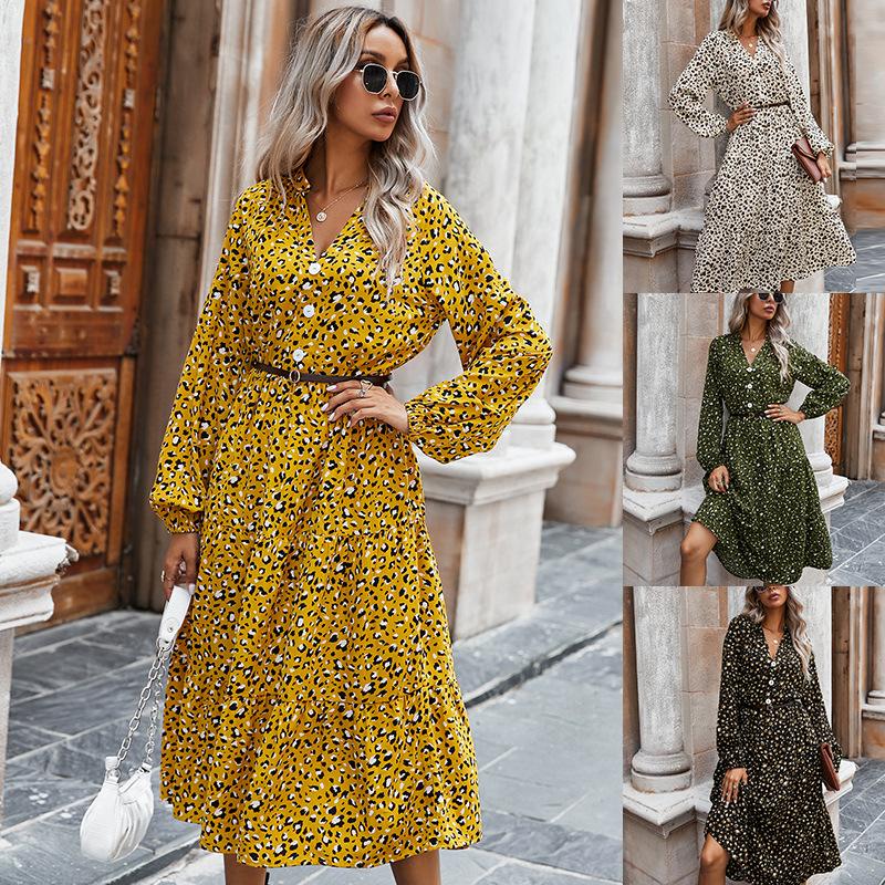 

New Leopard Print Dress In Autumn and Winter 2020, Black