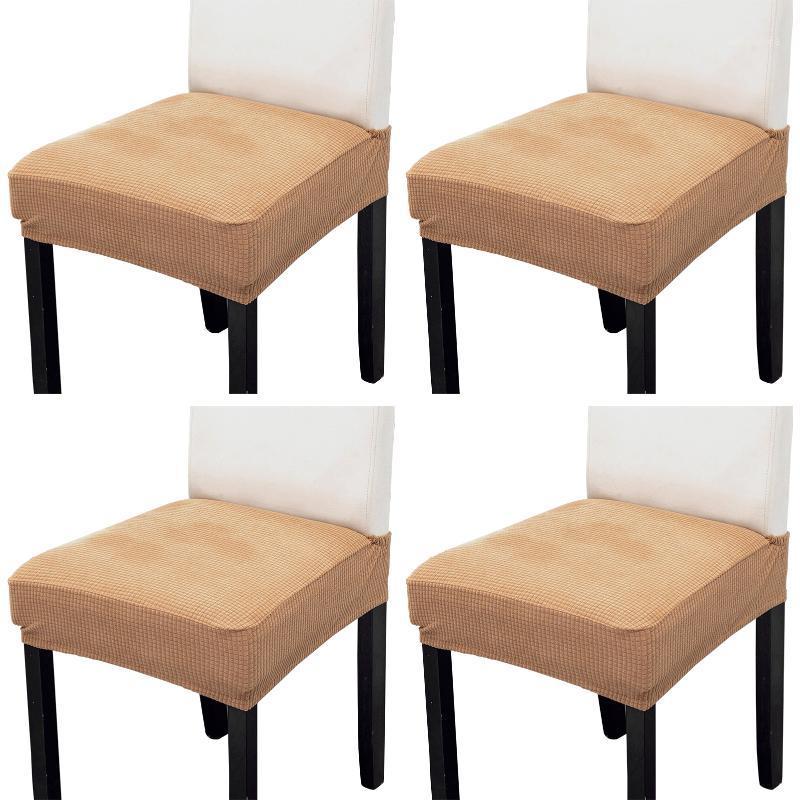 

Polyester Wedding Slipcovers Removable Washable Solid Anti Dust Home Stretch Jacquard Dining Room Chair Seat Covers Protector1