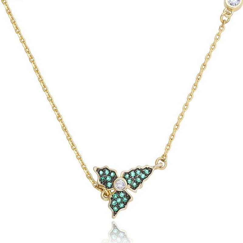 

Fashion Green Christmas Tree Leaf Micro Inlay Zircon Necklaces For Woman Gift Drop Shipping1