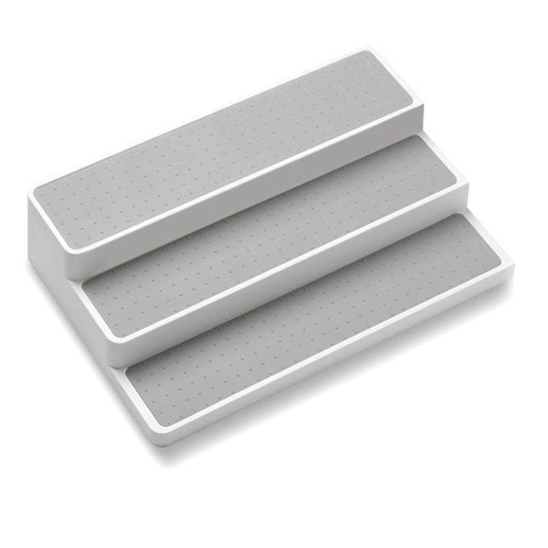 

Home Organization 3 Tier Stair Step Design Cabinet Kitchen Spice Rack Jar Storage Organizer Shelf