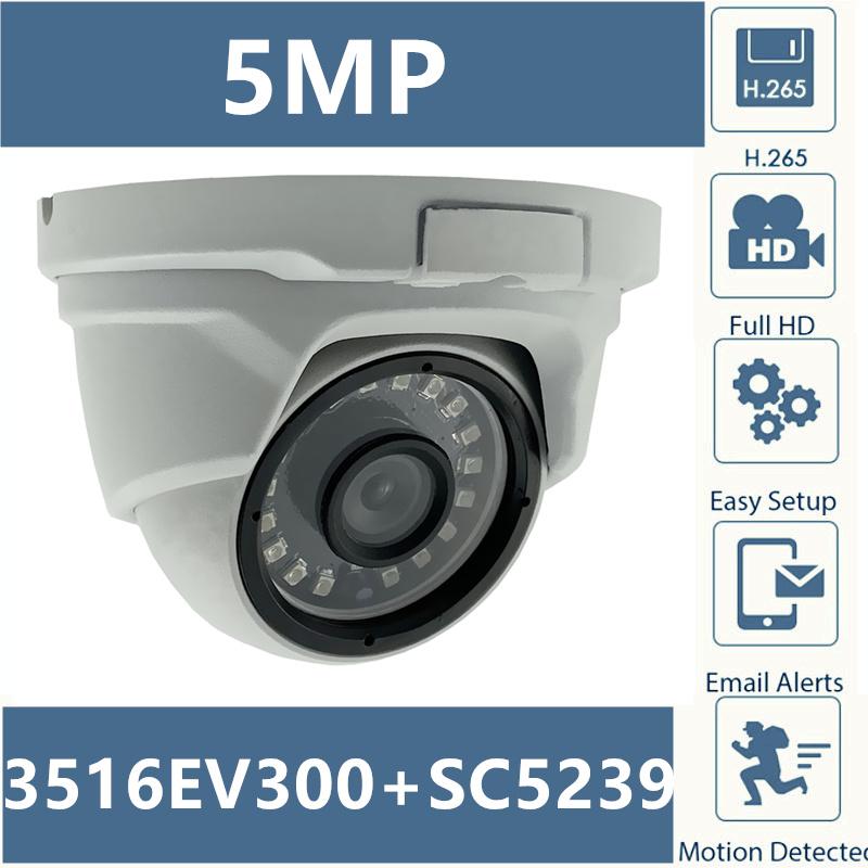 

5MP 2592*1944 3516EV300+SC5239 H.265 IP Ceiling Metal Dome Camera 18 LEDs IRC Onvif CMS XMEYE P2P RTSP iCsee Motion Detection