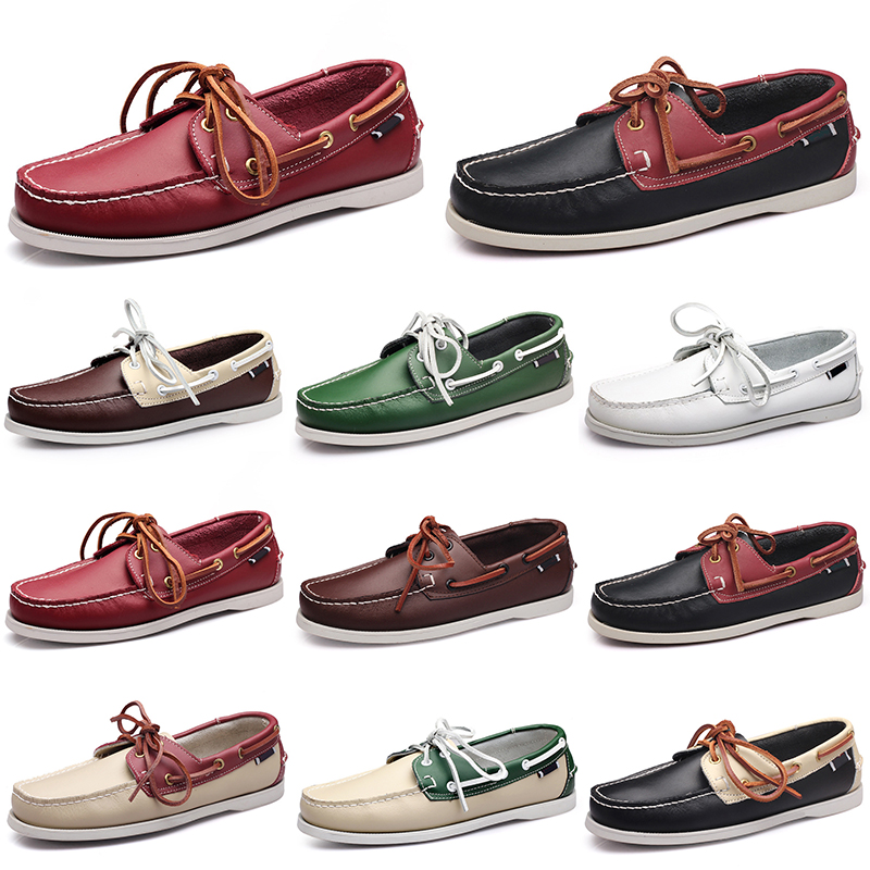 

men runnings shoes triple black white popular breathable Silver taupe Mahoganys brown jogging walking low soft Multi leather mens sneaker