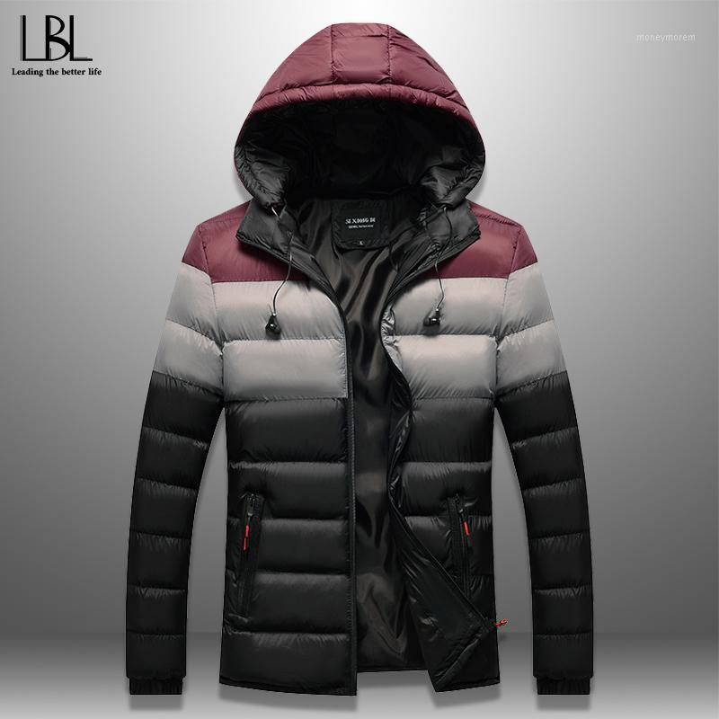 

Men' Winter Parka Patchwork Wadded Jacket with Earphone Cables Casual Warm Hooded Cotton-Padded Coat Windproof Brand Clothing1, Hq9815 green
