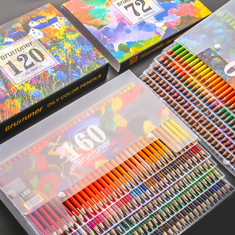 

Professional Oil Color Pencils Set 48/160 Colors Artist Painting Sketching Color Pencil For Kids Students School Art Supplies Y200709