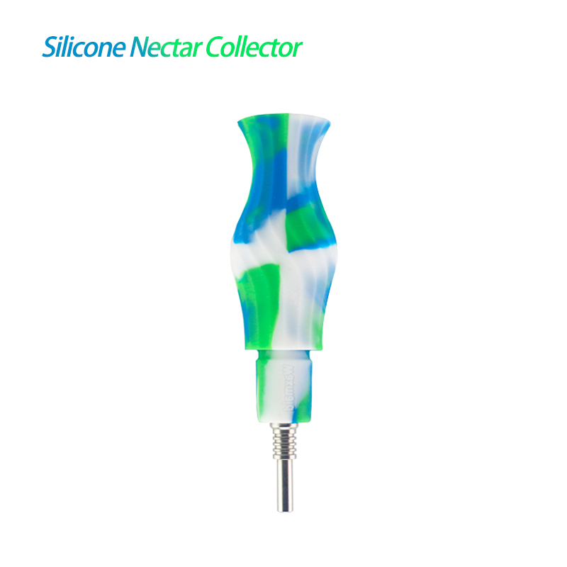 

Waxmaid New Patent Hookah Silicone Nectar Collector With Stainless Steel Tip Dab Straw Oil Rigs Silicone Smoking Pipe Water Pipes