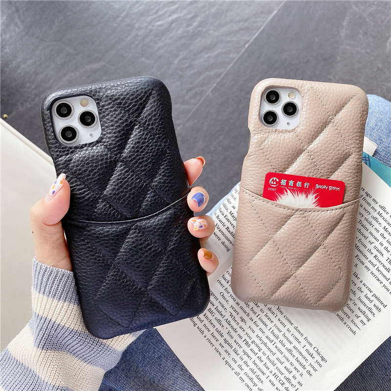

CC Luxury Genuine Leather Wallet Card Phone Case For Apple Iphone 11 12 Mini Pro X XR XS Max 8 Plus Cover Accessories Bag
