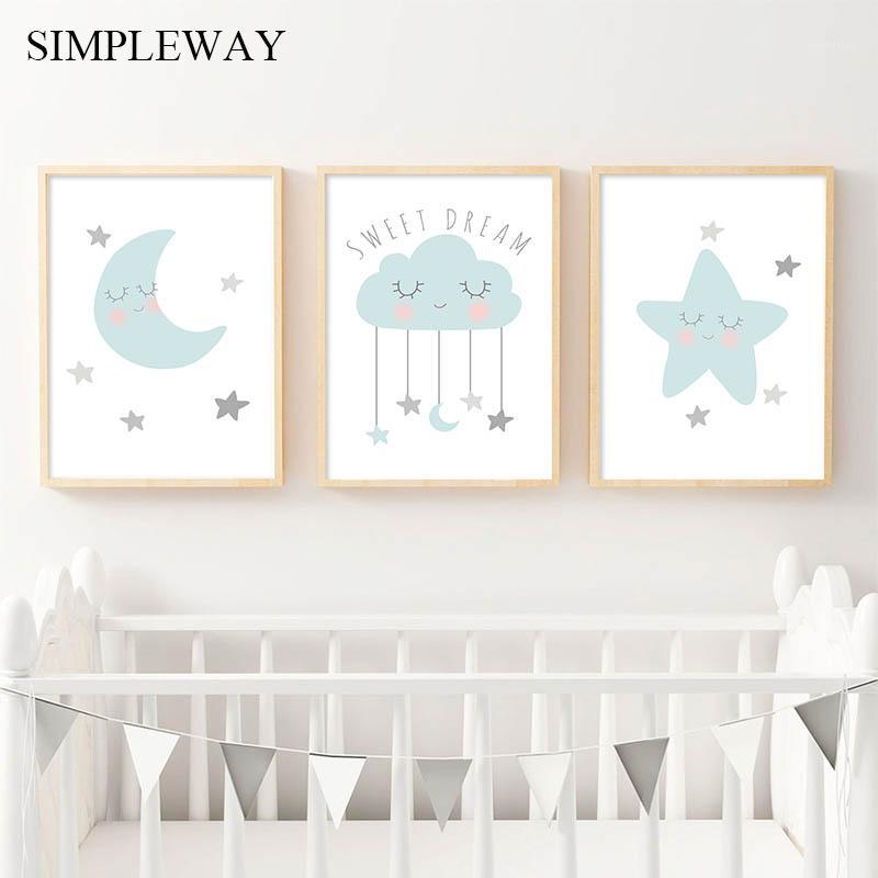 

Moon Star Cloud Nursery Quotes Child Poster Print Wall Art Canvas Painting Nordic Kids Decoration Picture Baby Bedroom Decor1
