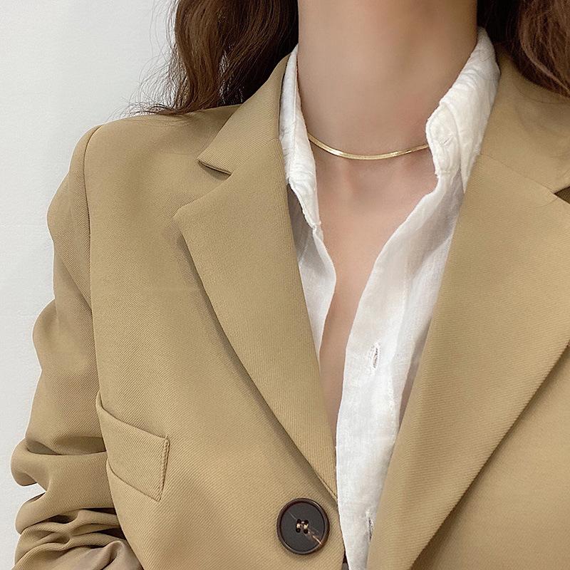 

New Punk Chokers Necklaces For Women Sequins Simple Flat Blade Snake Collar Necklace Gold Silver Color Plated Fashion Jewelry