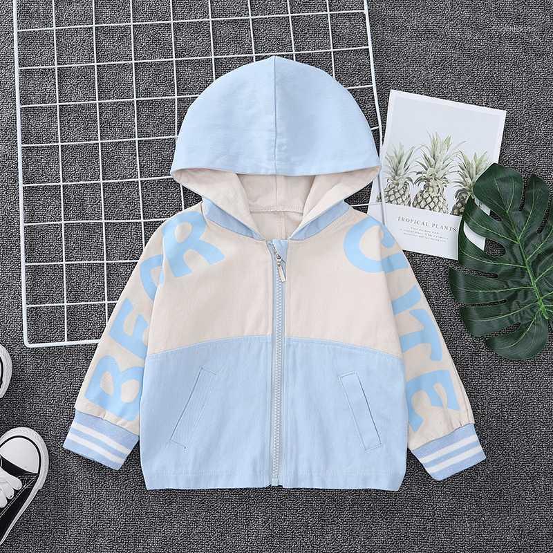 

Kids Clothes Boys Jackets Children Hooded Zipper Windbreaker Baby Fashion Cartoon Print Coat Infant Hoodies Outerwear1, Blue