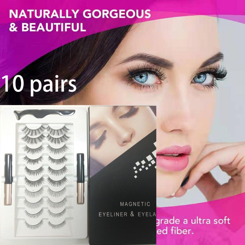 

10 Pairs Eyelash Extension Practice Lashes Mink Natural Eyelash Bulk Grafting Lashes With Glue Tweezers Wholesale