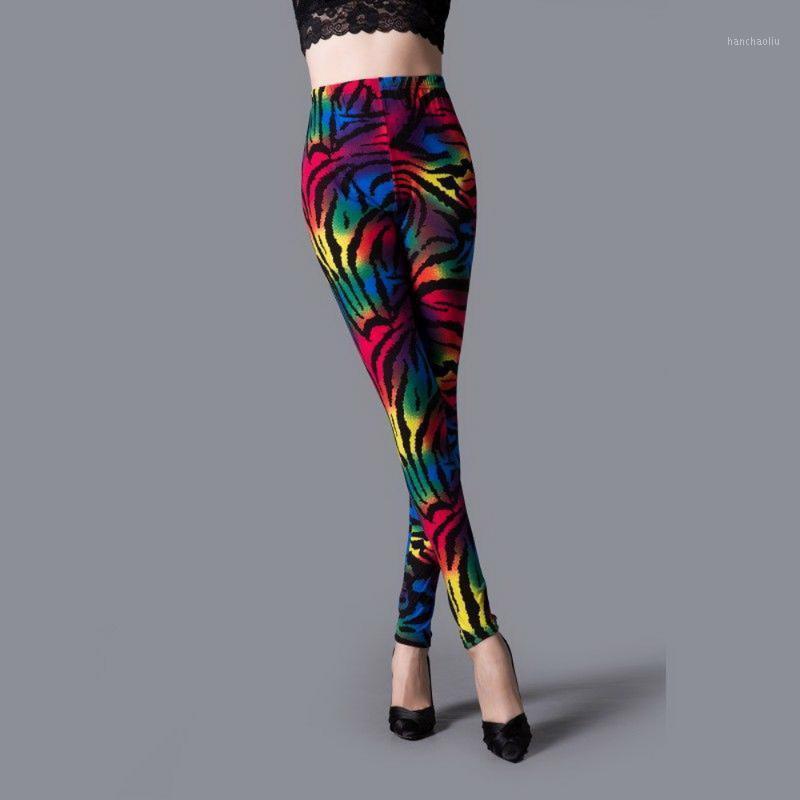 

Spring and autumn models  plush leopard nine-point pants high elasticity wear tights leggings high waist yoga pants1, Flamingo