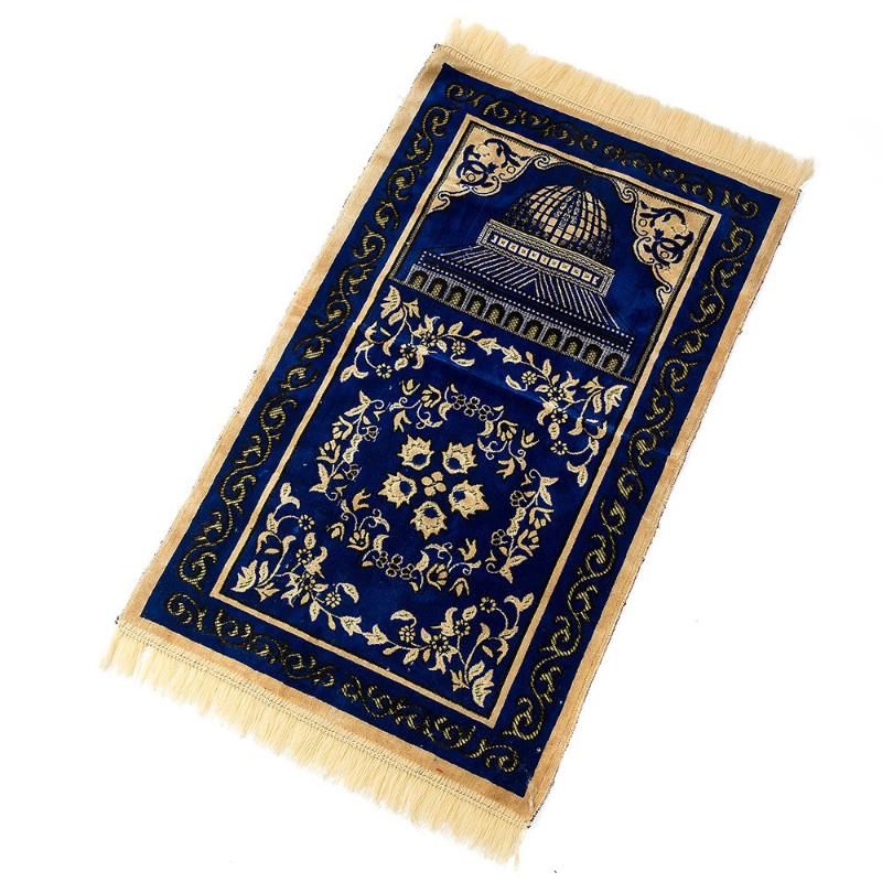 

Thickening Muslim Prayer Rug Anti-skid Blanket Living Room Islamic Prayer Mat Polyester Soft Retro Tassel Carpet Decor, Red