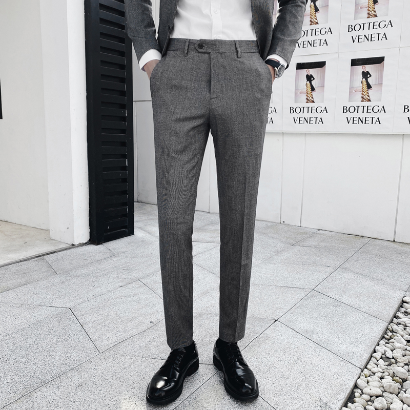 

Men's Trousers 2021 Spring New Gray Style Suit Work Pants Young Businesses KXR3