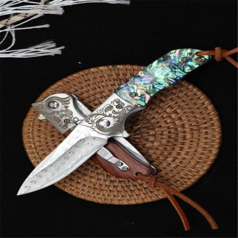 

New Monkey Quick Opening Folding Knife (Damascus Steel) andle High Hardness Tactical Outdoor Hunting Camping Survial EDC Tool