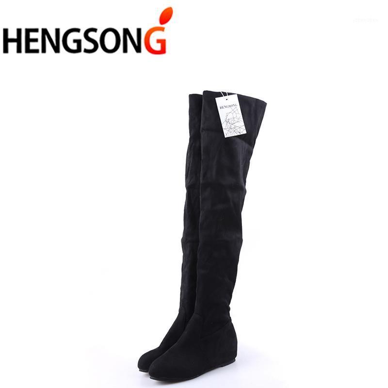 

Boots 2021 Autumn Winter Ladies Fashion Flat Bottom Shoes Women Over The Knee Thigh High Suede Long1, As pic