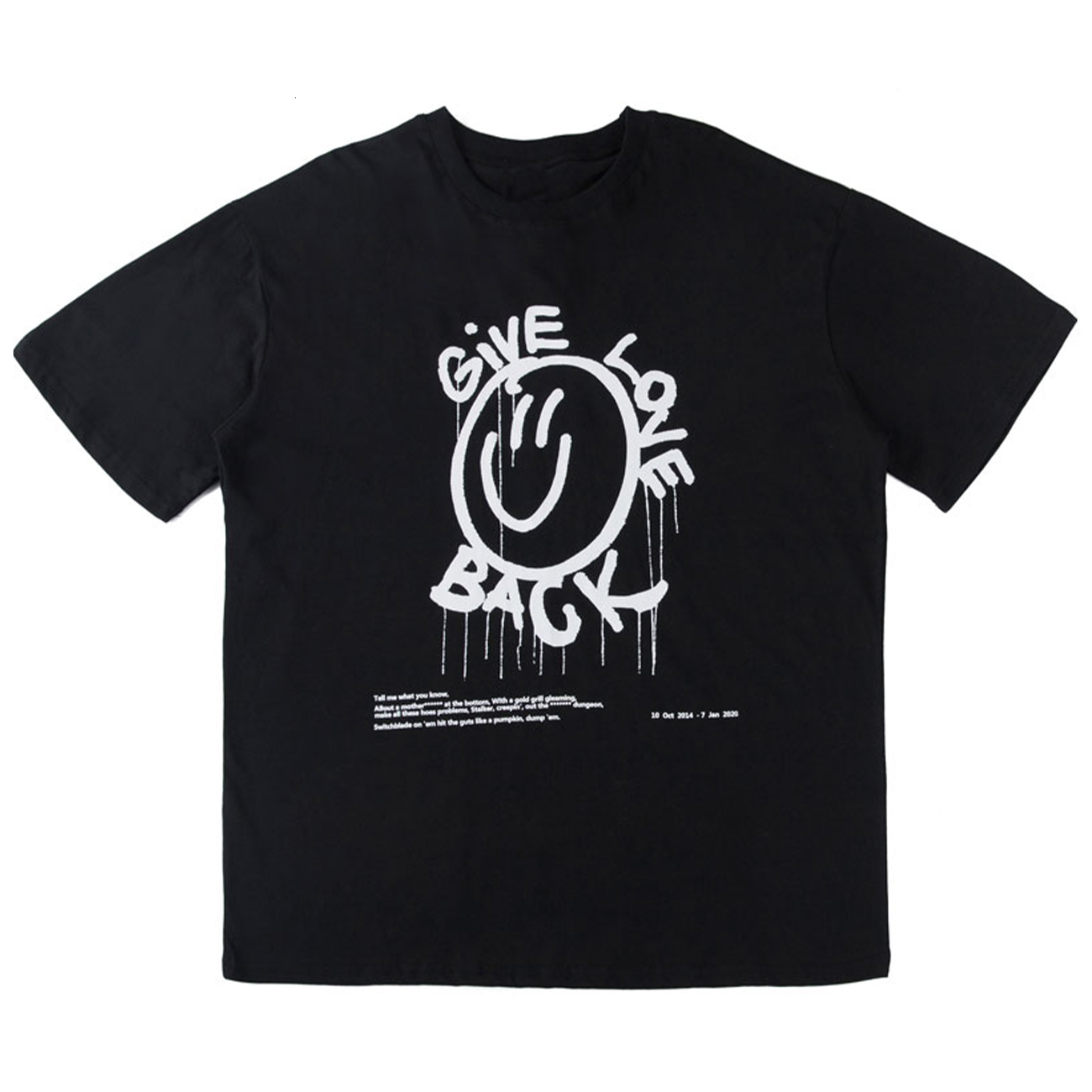 

2021 New Aelfric Eden Summer Hip Hop Streetwear Evil Funny Face Letters Printing Short Sleeve Loose Oversize Street Casual t Shirt Men 29rv, Black