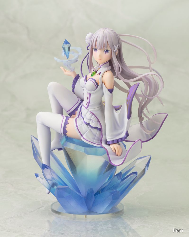 

Anime 17CM Re life In A Different World From Zero Emilia PVC Figure Model Toys Collectible Gift Dolls T200824
