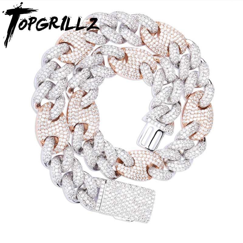 

TOPGRILLZ 20mm Miami Lock Clasp Cuban Necklace Iced Out Cubic Zircon Cuban Link Chain Hip Hop Jewelry For Man Necklaces