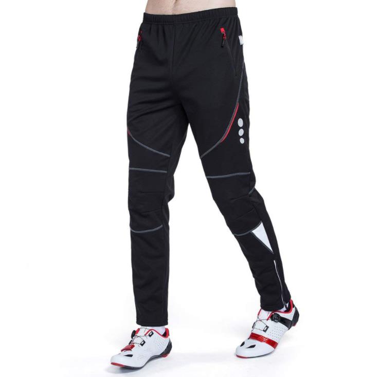 

Winter warm and cold-proof men' sports mountaineering assault riding trousers night riding plus velvet windproof mountain biking clothes, Black