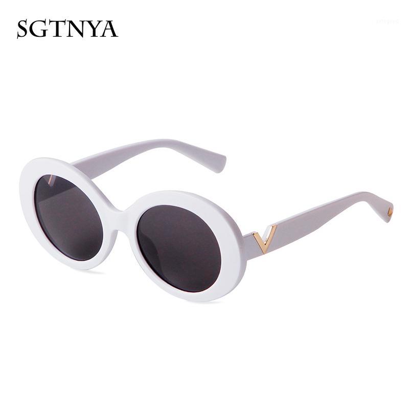 

Sunglasses SGTNYA European And American Fashion Oval Frame Men Women Trend Big Street S UV4001