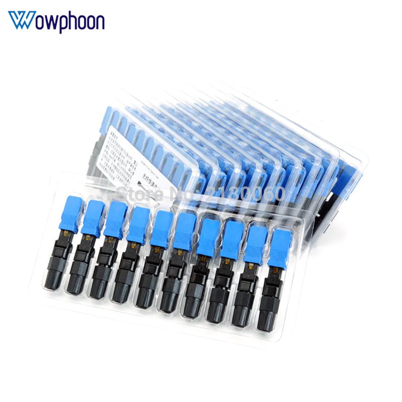 

Free Shipping 100Pcs Embedded SC UPC Fiber Optic Fast Connector FTTH SM fiber optic SC quick connector adapter Field Assembly